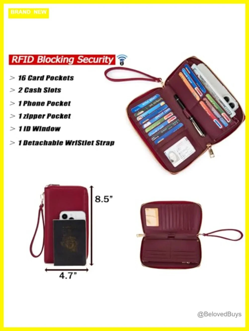 Butterfly Pendant Satchel Purse and Wallet Set with RFID Blocking Wide Strap